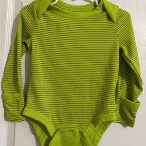 Patagonia Green Striped Baby Bodysuit